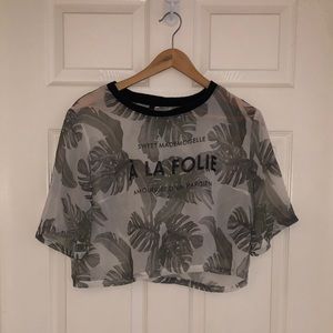 Summer see through crop top sheer